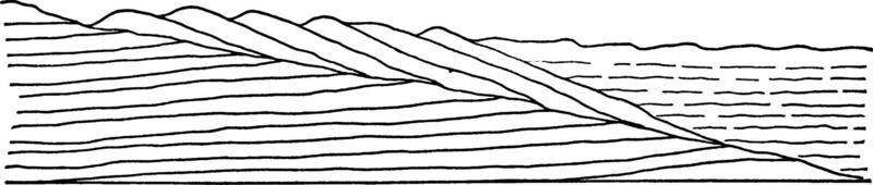 terraço de construção de ondas, ilustração vintage vetor