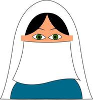 mulher muçulmana, ilustração, vetor em fundo branco.
