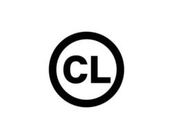 modelo de vetor de design de logotipo cl lc