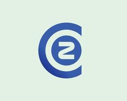modelo de vetor de design de logotipo cz zc