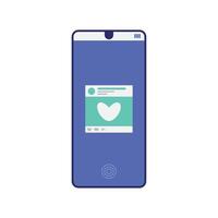 smartphone com amor de coração vetor