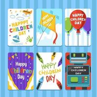 cartão do dia das crianças com alegria maravilhosa vetor