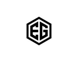 por exemplo, modelo de vetor de design de logotipo ge