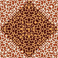 design de padrão sem emenda de mosaico de pele de leopardo abstrato. fundo infinito de pele de animal geométrico. papel de parede de pele de chita vintage. vetor