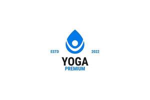 solte a ilustração vetorial de design de logotipo de ioga de água vetor