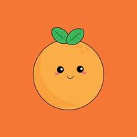 vetor de série de frutas, vetor de fruta laranja doce bonito. ótimo para aprender para crianças, bem como ícones.