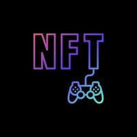 ícone colorido da linha do gamepad nft. sinal de categoria de jogo de token não fungível vetor