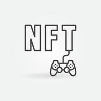 ícone de contorno de jogos nft. símbolo de vetor de categoria de jogos de token não fungível