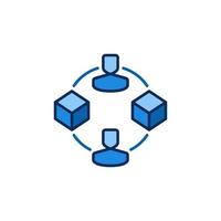 ícone colorido de transação de dinheiro nft - sinal de transferência de token não fungível vetor