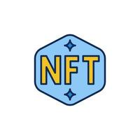 tecnologia nft - ícone colorido do conceito de vetor de token não fungível