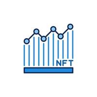 ícone colorido de conceito de vetor de gráfico de linha nft token não fungível