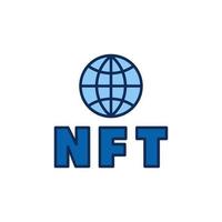 globo terrestre de token não fungível ou ícone colorido de conceito de vetor nft