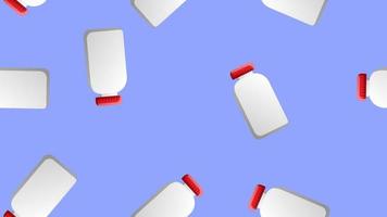 interminável padrão sem costura de itens médicos científicos médicos para frascos para comprimidos e comprimidos de remédios com cápsulas em um fundo azul. ilustração vetorial vetor