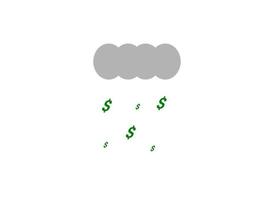 ilustração em vetor de chuva de dinheiro design plano
