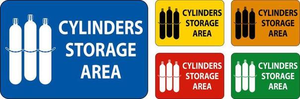 sinal de armazenamento de cilindros área de armazenamento de cilindros vetor