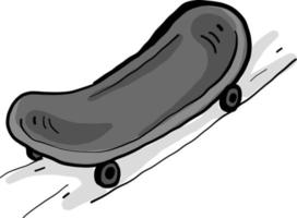 skate cinza, ilustração, vetor em fundo branco