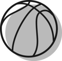 bola de basquete cinza, ilustração, vetor em fundo branco.