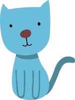 gato doce azul, ilustração, vetor em fundo branco.