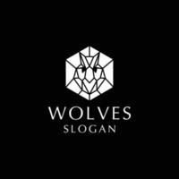 vetor de design de ícone de logotipo de lobos