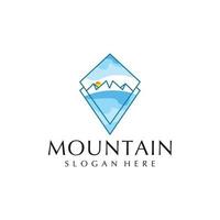 vetor de ícone de design de logotipo de montanha