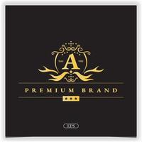 carta um logotipo dourado modelo elegante premium vetor eps 10