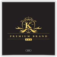 letra k logotipo dourado premium modelo elegante vetor eps 10