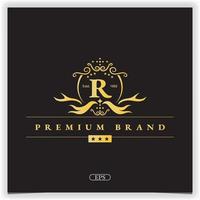 letra r logotipo dourado premium modelo elegante vetor eps 10