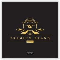 letra w logotipo dourado modelo elegante premium vetor eps 10