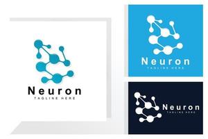 design de logotipo de neurônio vetor ilustração de células nervosas marca de saúde de dna molecular