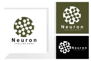 design de logotipo de neurônio vetor ilustração de células nervosas marca de saúde de dna molecular