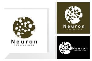 design de logotipo de neurônio vetor ilustração de células nervosas marca de saúde de dna molecular