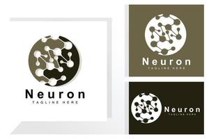 design de logotipo de neurônio vetor ilustração de células nervosas marca de saúde de dna molecular