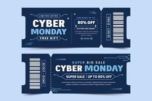 voucher de cyber segunda-feira ou modelo de design de cupom vetor