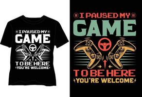 design de camiseta de videogame vetor