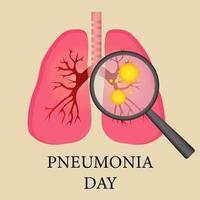 ilustração sobre o tema dia mundial da pneumonia. vetor