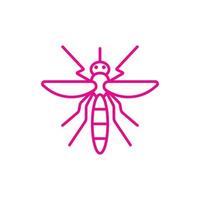 eps10 rosa vetor mosquito ícone arte linha abstrata isolado no fundo branco. símbolo de contorno de mosquito em um estilo moderno simples e moderno para o design do seu site, logotipo e aplicativo móvel