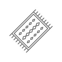 eps10 cinza vector peru tapete abstrato linha arte ícone isolado no fundo branco. símbolo de contorno do tapete de oração em um estilo moderno simples e moderno para o design do seu site, logotipo e aplicativo móvel