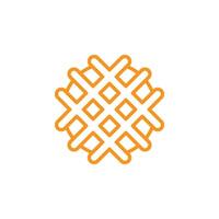 eps10 laranja vector waffle abstrato linha arte ícone isolado no fundo branco. símbolo de contorno de waffle em um estilo moderno simples e moderno para o design do seu site, logotipo e aplicativo móvel