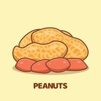 ilustração de ícone de vetor de desenho de amendoim isolada