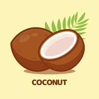 ilustração de ícone de vetor de desenho de coco isolada