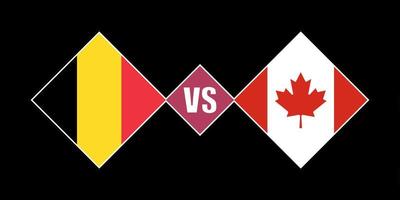 conceito de bandeira bélgica vs canadá. ilustração vetorial. vetor