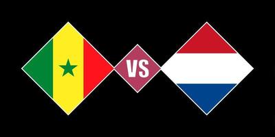 Holanda vs conceito de bandeira senegal. ilustração vetorial. vetor