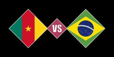 Camarões vs conceito de bandeira do brasil. ilustração vetorial. vetor