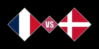 França vs conceito de bandeira da Dinamarca. ilustração vetorial. vetor