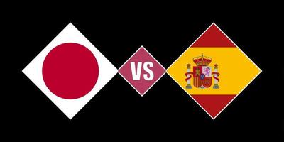 japão vs conceito de bandeira da espanha. ilustração vetorial. vetor