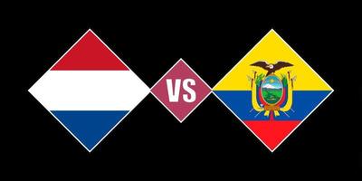 Holanda vs conceito de bandeira do Equador. ilustração vetorial. vetor