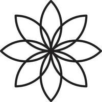 ilustração abstrata do logotipo da flor de oito pétalas em estilo moderno e minimalista vetor