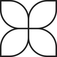 ilustração abstrata do logotipo da flor de quatro pétalas em estilo moderno e minimalista vetor