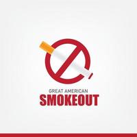 ilustração em vetor de grande fumante americano. design simples e elegante