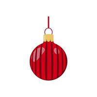 bola vermelha com listras de natal, ótimo design para qualquer finalidade. ilustração vetorial da celebração. vetor